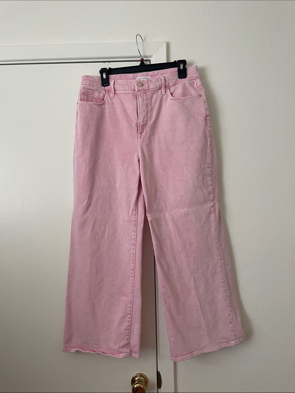 Good American Pink Wide-Leg Jeans